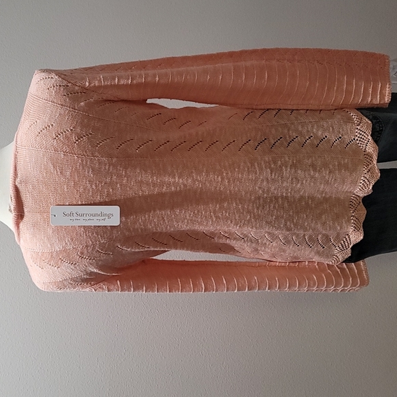 SOFT SURROUNDINGS CASUAL FALL LONG SLEEVE VNECK ORANGE CABLE KNIT SWEATER MEDIUM - Picture 14 of 15